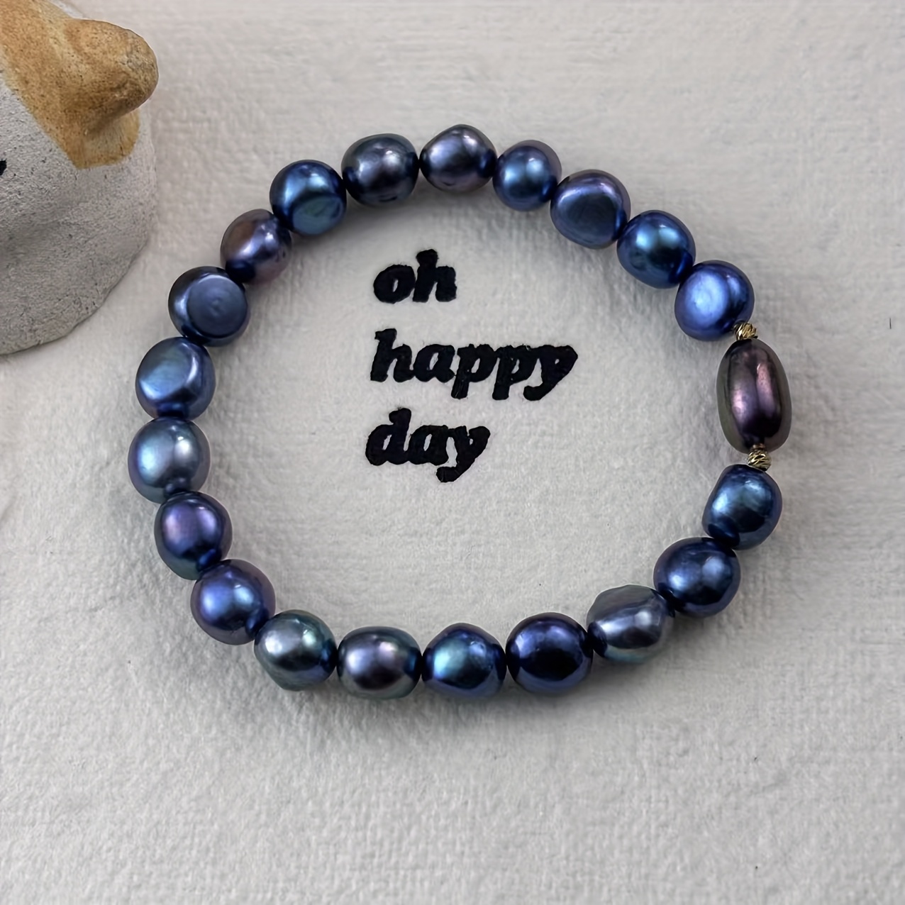 Natural Freshwater Pearl Irregular Design Bracelet, Unique Hue